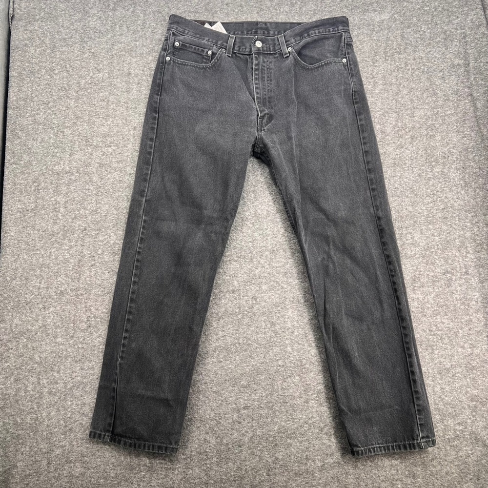 Levis‎ 505 Regular Fit Straight Leg Jeans Mens 38 Washed Black Denim 100 Cotton